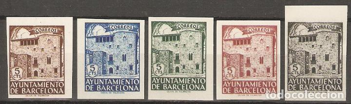 Stamps: BARCELONA 1943 EDIFIL 42/46** SIN FIJASELLOS SIN DENTAR