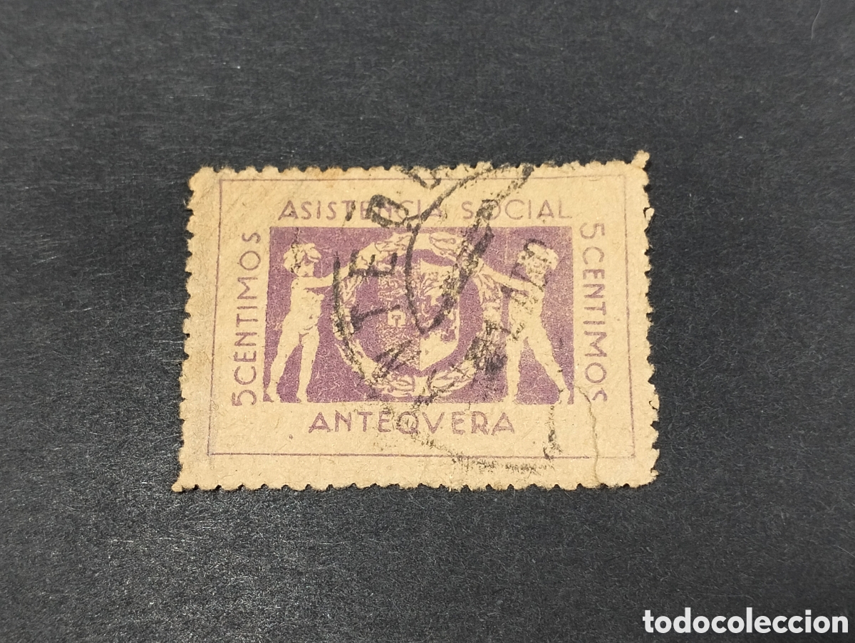Timbres: Espa&ntilde;a Sellos Guerra Civil Antequera vi&ntilde;eta circulada sellos usados