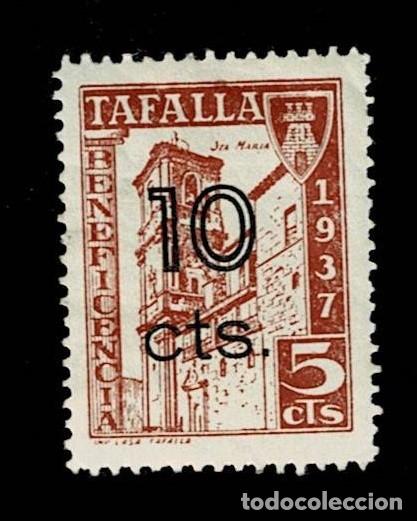 Stamps: A5-2 Guerra Civil TAFALLA Fesofi n&ordm; 6 Color CASTA&Ntilde;O Sin fijasellos VER
