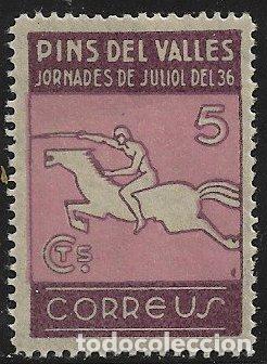 Timbres: sellos locales Guerra Civil, Barcelona, PINS DEL VALL&Eacute;S, FESOFI n&ordm; 20 * *