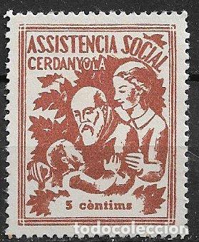 Timbres: sellos locales Guerra Civil, Barcelona, CERDANYOLA, FESOFI n&ordm; 1 (*)