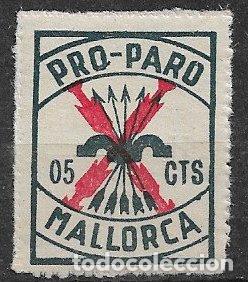 Stamps: sellos locales Guerra Civil, Baleares, MALLORCA, FESOFI n&ordm; 17 * * serie G