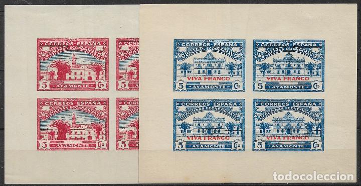 Briefmarken: Sellos locales, Guerra Civil, HUELVA, Ayamonte, FESOFI n&ordm; 13 y 14 * *