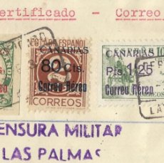 Sellos: 1938 CARTA SOBRE LAS PALMAS A ALEMANIA CENSURA. CENSURA GUERRA CIVIL. CORREO AÉREO SOBRECARGADOS