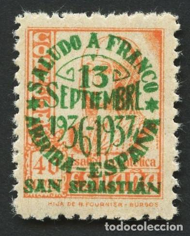 Briefmarken: GUERRA CIVIL, SELLO, EMISI&Oacute;N LOCAL PATRI&Oacute;TICA, VALOR: 40 CTS, SAN SEBASTI&Aacute;N, 1937