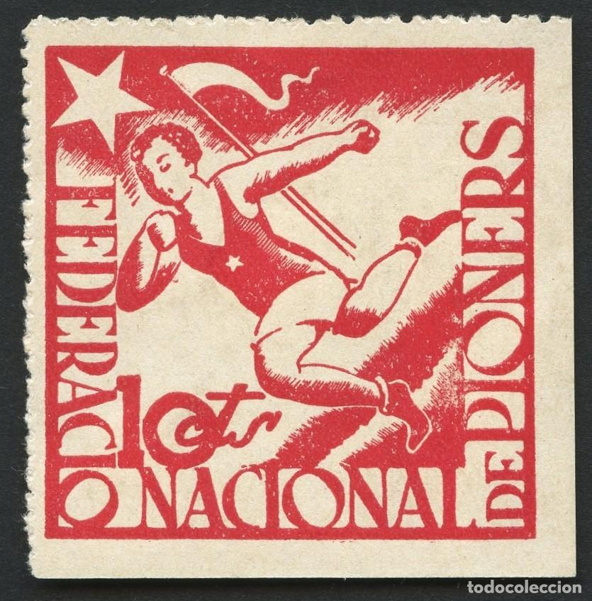 Briefmarken: GUERRA CIVIL, VI&Ntilde;ETA, FEDERACIO NACIONAL DE PIONERS, VALOR: 10 C&Eacute;NTIMOS