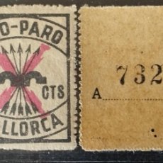 Sellos: 1936.G,CIVIL, PRO PARO, MALLORCA 75 CTS., .LETRA Y NUMERO DORSO **.MNH