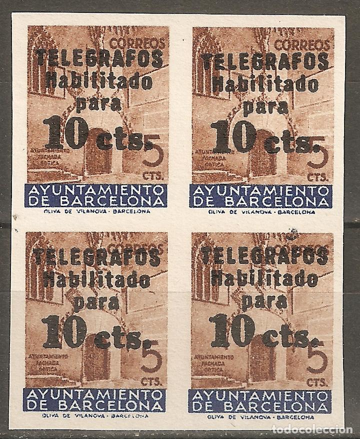Stamps: BARCELONA TELEGRAFOS 1936 EDIFIL 9** SIN FIJASELLOS SIN DENTAR BLOQUE 4 VALOR 560 &euro;
