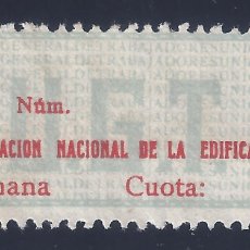 Sellos: UGT. FEDERACIÓN NACIONAL DE LA EDIFICACIÓN. AÑO 1937.