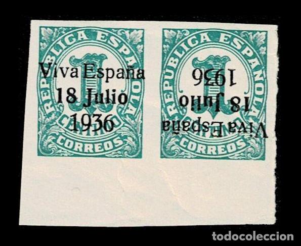 Briefmarken: CL8-16 Guerra Civil Santa Cruz de Tenerife Sellos Patrioticos Republicanos Pareja CAPICUA Edifil n&ordm;