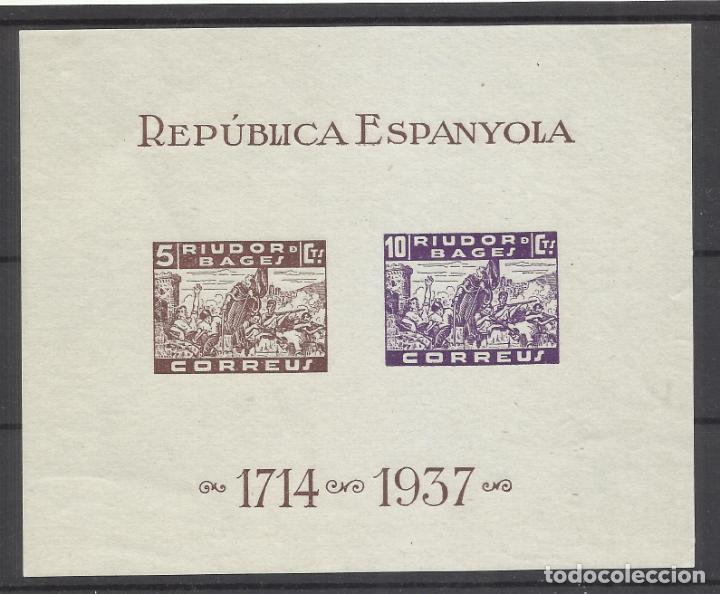 Selos: Hojita vi&ntilde;etas riudor DE bages 1937 NUEVA*