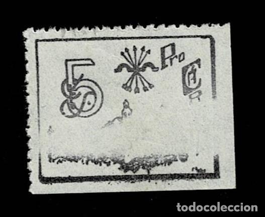 Briefmarken: A5-5 Guerra Civil CARTAMA Color GRIS Espectacular fallo de impresi&oacute;n Sin fijasellos