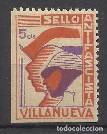 Selos: Sello antifascista Villanueva jaen 5 cts NUEVO**
