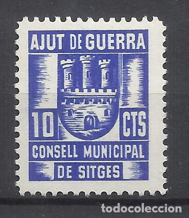 Selos: consell municipal de sitges ajut de guerra 10 cts nuevo*