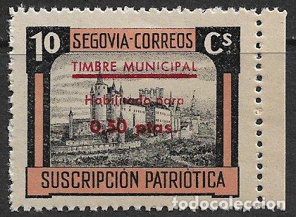 Stamps: Sellos Locales Guerra Civil. Segovia. SEGOVIA. FESOFI n&ordm; 64 * *