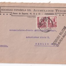 Francobolli: SOBRE. ZARAGOZA. 1937. A ALEMANIA. CENSURA MILITAR