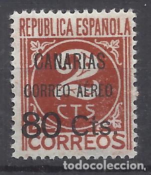 Sellos: canarias correo aereo 1937 edifil 24 nuevo* valor 2018 catalogo 300.- euros