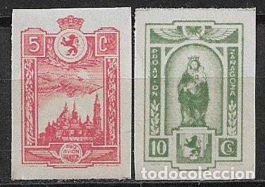 Briefmarken: LOCALES, Guerra Civil, Zaragoza ZARAGOZA, FESOFI n&ordm; 15s y 16s * * 8&ordf; serie