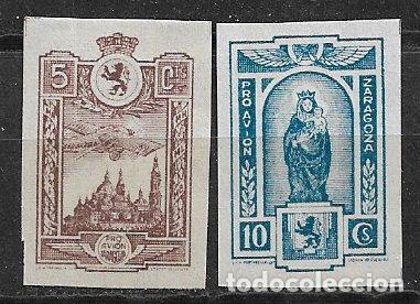 Briefmarken: LOCALES, Guerra Civil, Zaragoza ZARAGOZA, FESOFI n&ordm; 13s y 14s * * 7&ordf; serie