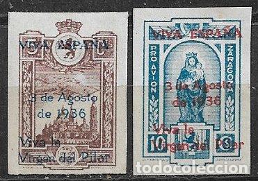 Briefmarken: LOCALES, Guerra Civil, Zaragoza ZARAGOZA, FESOFI n&ordm; 9 y 10 * * 5&ordf; serie