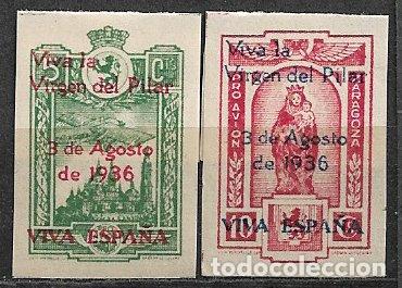 Briefmarken: LOCALES, Guerra Civil, Zaragoza ZARAGOZA, FESOFI n&ordm; 7 y 8 * * 4&ordf; serie