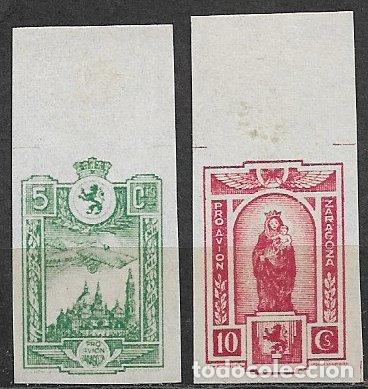 Briefmarken: LOCALES, Guerra Civil, Zaragoza ZARAGOZA, FESOFI n&ordm; 1 y 2 * * 1&ordf; serie