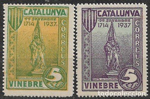 Briefmarken: LOCALES, Guerra Civil, Tarragona VINEBRE, FESOFI n&ordm; SH 27 y SH 28 * *