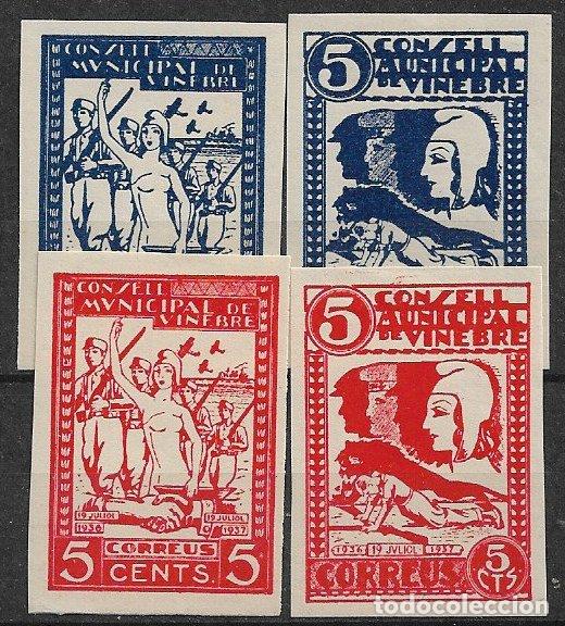 Briefmarken: LOCALES, Guerra Civil, Tarragona VINEBRE, FESOFI n&ordm; 9s a 12s *