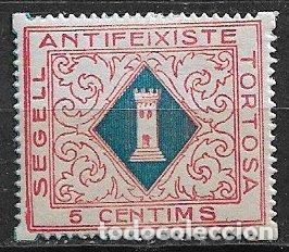 Briefmarken: LOCALES, Guerra Civil, Tarragona TORTOSA, FESOFI n&ordm; 1 * *