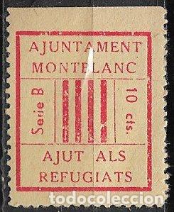 Briefmarken: LOCALES, Guerra Civil, Tarragona MONTBLANC, FESOFI n&ordm; 4 *