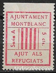 Briefmarken: LOCALES, Guerra Civil, Tarragona MONTBLANC, FESOFI n&ordm; 1b * dent. 11
