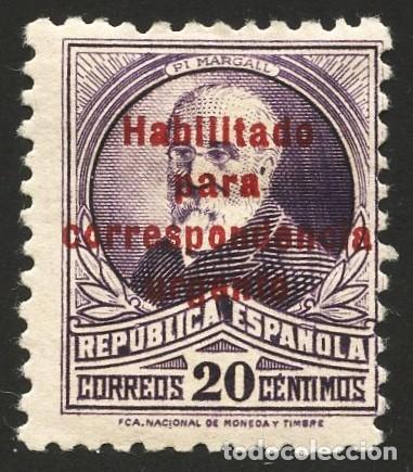 Selos: GUERRA CIVIL, SELLO, CORRESPONDENCIA URGENTE, EMISI&Oacute;N LOCAL, S. C. TENERIFE, 1937