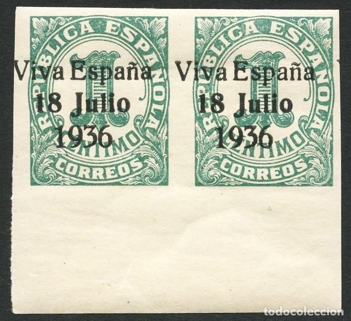 Stamps: GUERRA CIVIL, SELLOS, EMISI&Oacute;N LOCAL PATRI&Oacute;TICA, VALOR: 1 CTS, S.C. TENERIFE, 1937, ERROR