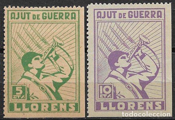 Briefmarken: LOCALES, Guerra Civil, Tarragona LLORENS, FESOFI n&ordm; 1 y 2 *