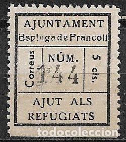 Briefmarken: LOCALES, Guerra Civil, Tarragona ESPLUGA DE FRANCOL&Iacute;, FESOFI n&ordm; 1 *