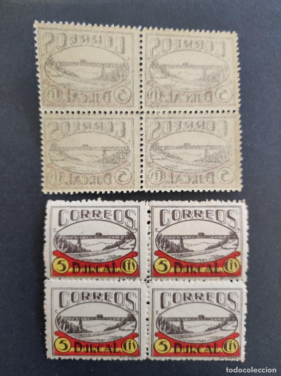Selos: DURCAL (GRANADA). GUERRA CIVIL E-9+ 9ic Calcado al Reverso. FOTO. BLOQUE DE CUATRO. VARIEDAD.