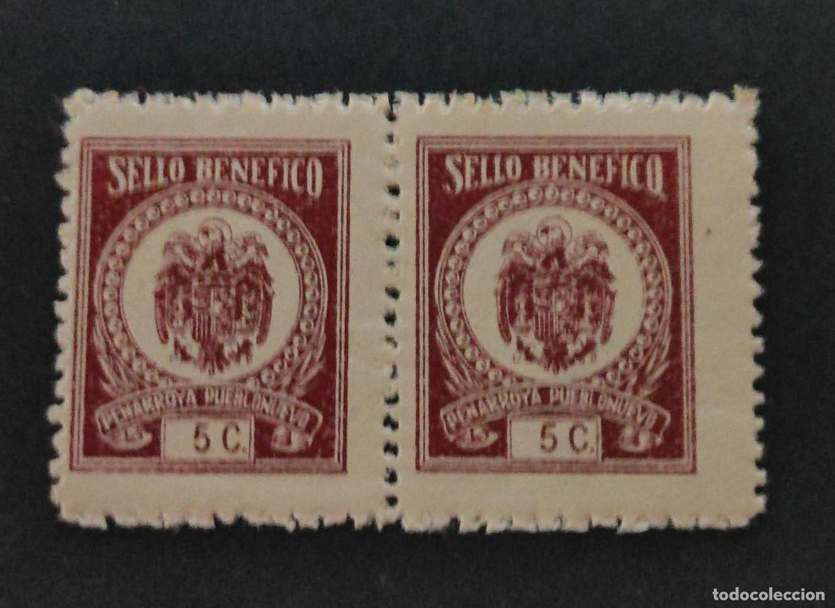 Briefmarken: PE&Ntilde;ARROYA PUEBLONUEVO. SELLO BEN&Eacute;FICO DE 5 CTS. PAREJA NUEVA.