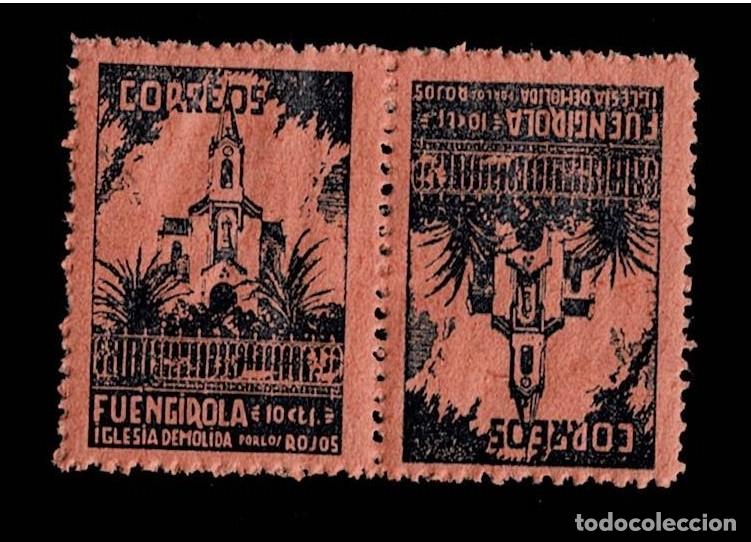 Briefmarken: Guerra Civil FUENGIROLA IGLESIA DEMOLIDA Fesofi n&ordm; 11PC PAREJA CAPICUA Color AZUL OSCURO s. NARANJ