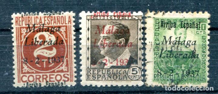 Timbres: 3 sellos Patri&oacute;ticos de M&aacute;laga. Ver descripci&oacute;n
