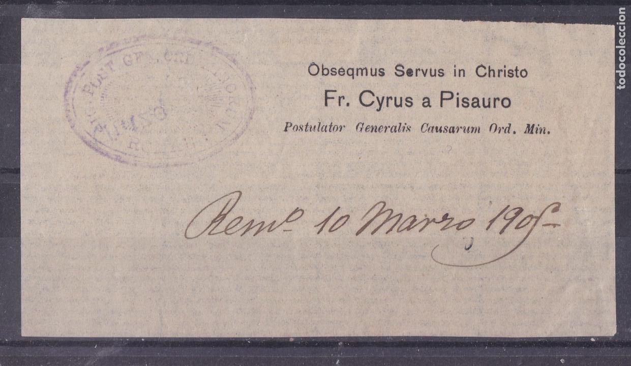 Sellos: FC3-98-Fragmento Postulator Generalis Causarum 1905 - Foto 1