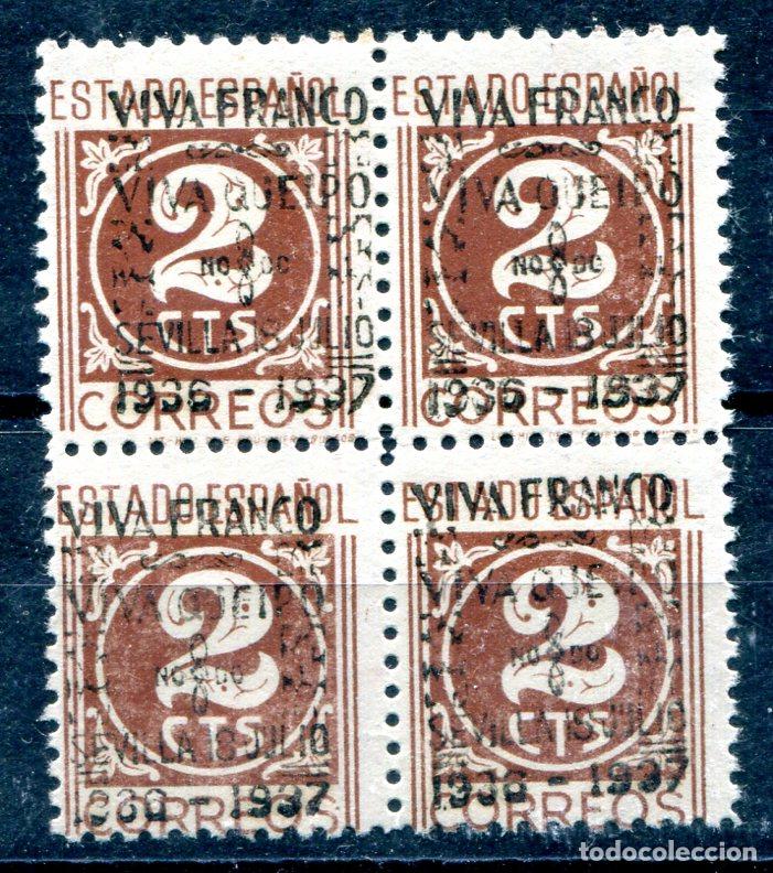 Timbres: Edifil 72 Patri&oacute;ticos de Sevilla, en bloque de 4. Ver descripci&oacute;n