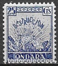 Timbres: Guerra Civil, Sellos locales. Alicante. ONDARA. FESOFI n&ordm; SH 1, 25 cts * *