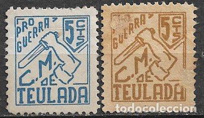 Timbres: Guerra Civil, Sellos locales. Alicante. TEULADA. FESOFI n&ordm; 1 y 2 (*)