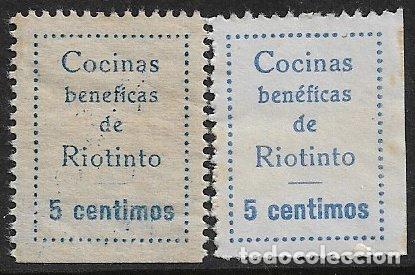 Timbres: Guerra Civil, Sellos locales. Huelva, RIOTINTO. FESOFI n&ordm; 10 y 11 * *