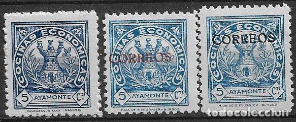 Timbres: Guerra Civil, Sellos locales. Huelva, AYAMONTE. FESOFI n&ordm; 2, 4 y 5 * *