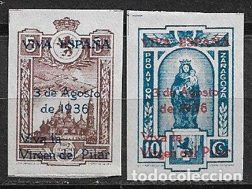 Timbres: Guerra Civil, Sellos locales. Zaragoza. ZARAGOZA. FESOFI n&ordm; 9 y 10 * *