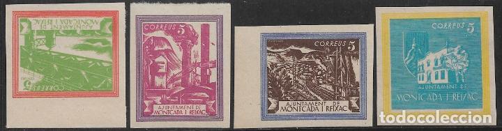 Stamps: Sellos locales, Guerra Civil. Barcelona, MONTCADA Y REIXACH. FESOFI n&ordm; 17s a 19s * * 20s * completa