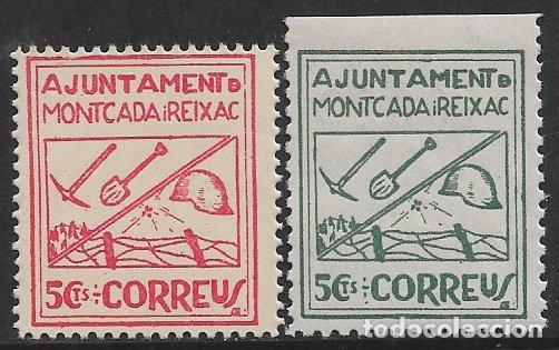 Stamps: Sellos locales, Guerra Civil. Barcelona, MONTCADA Y REIXACH. FESOFI n&ordm; 13 y 14 * *