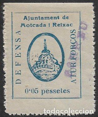 Stamps: Sellos locales, Guerra Civil. Barcelona, MONTCADA Y REIXACH. FESOFI n&ordm; 8a * * MOTCADA