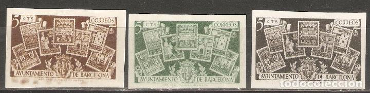 Briefmarken: BARCELONA 1945 EDIFIL 69/71** SIN FIJASELLOS SIN DENTAR VALOR 60 &euro;